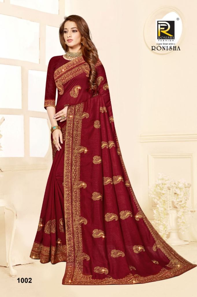 Ronisha Agrima Catalog Party Wear Vichitra Silk Sarees
