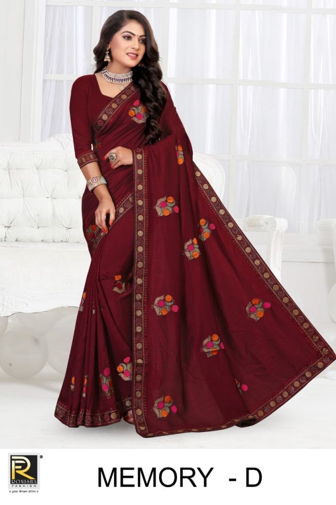 Ronisha Memory Catalog Party  Wear Vichitra Silk Sarees 