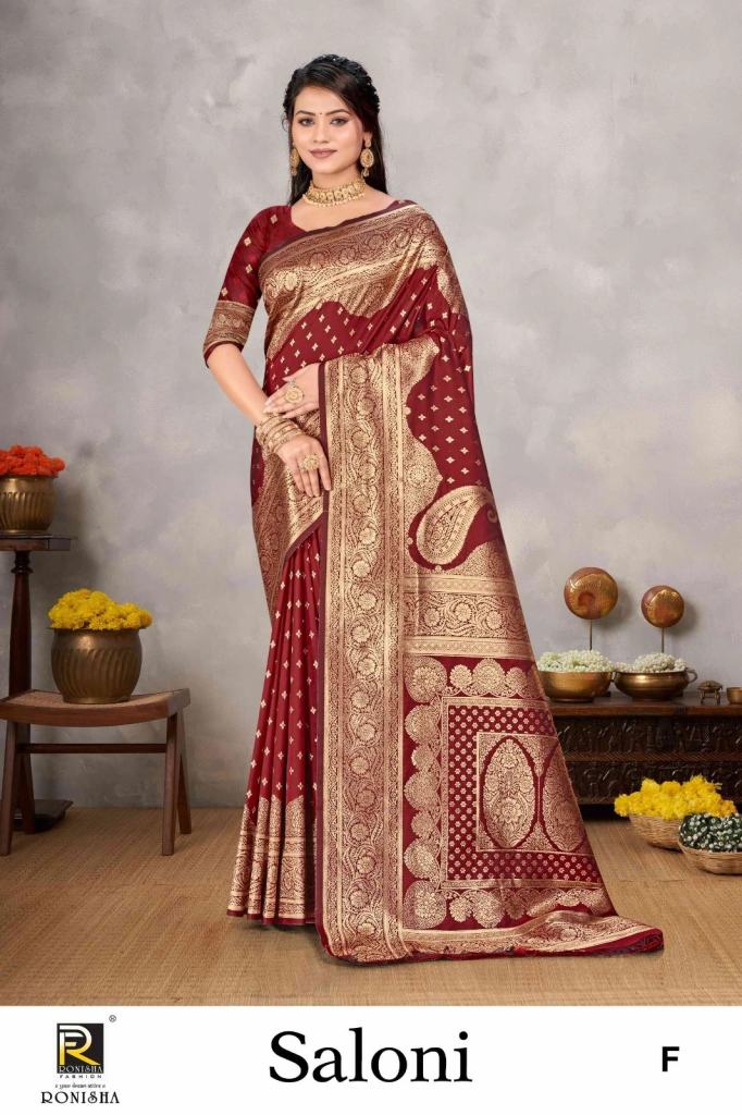 Ronisha Saloni Banarasi Silk Gold Weaving Saree Collection 