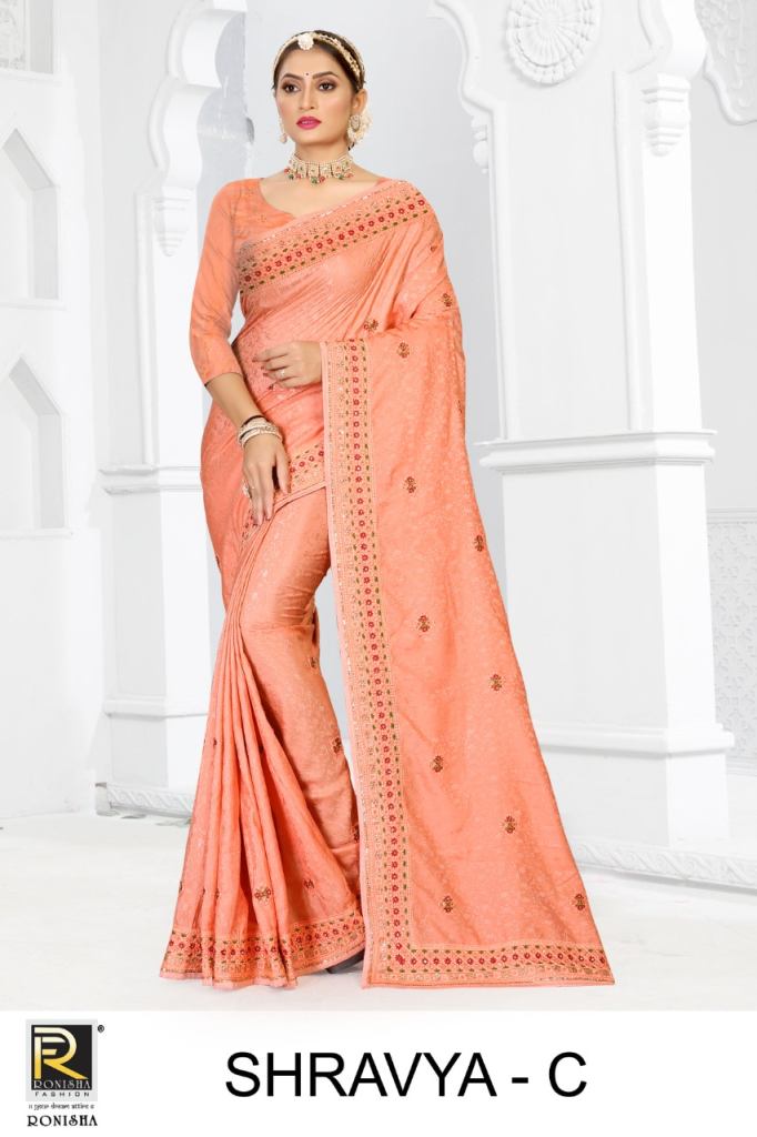 Ronisha Shravya Catalog Ethnic Wear Jacquard Silk Sarees 