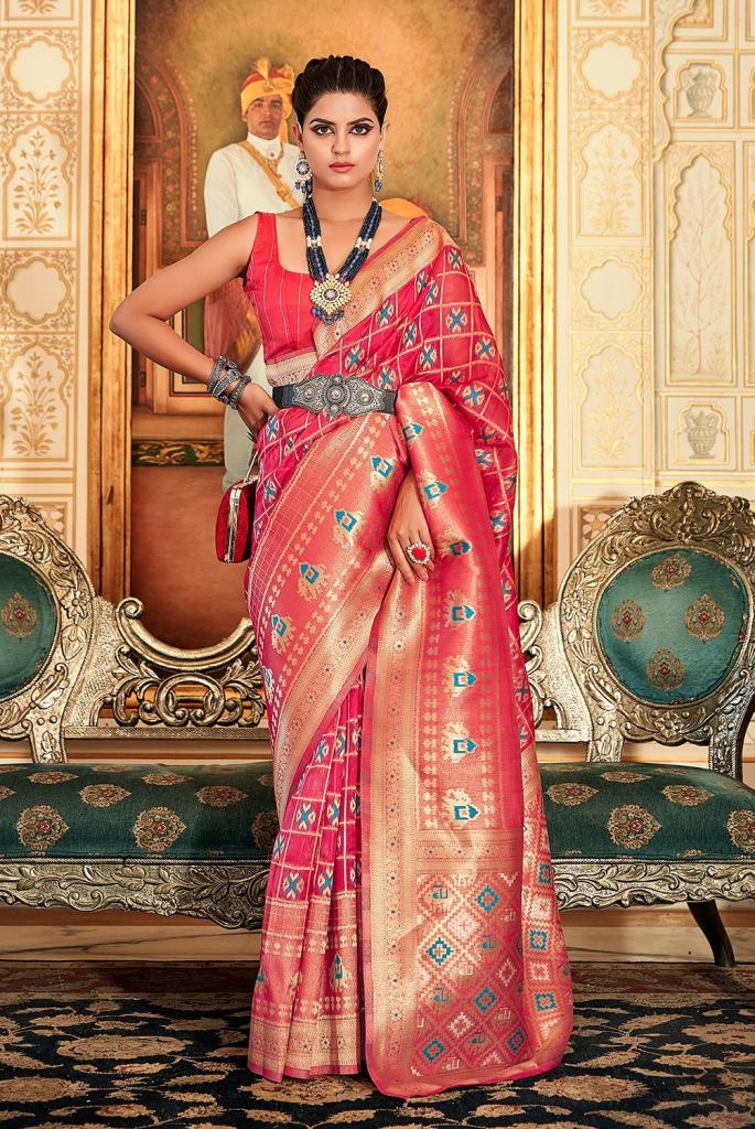 Sanskar Organza Silk Ethnic Wear Stylish Woven Work Saree Collection