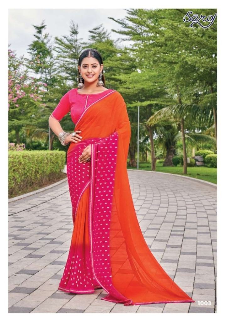 Saroj Kanishka Georgette  printed Fancy Wear Saree  