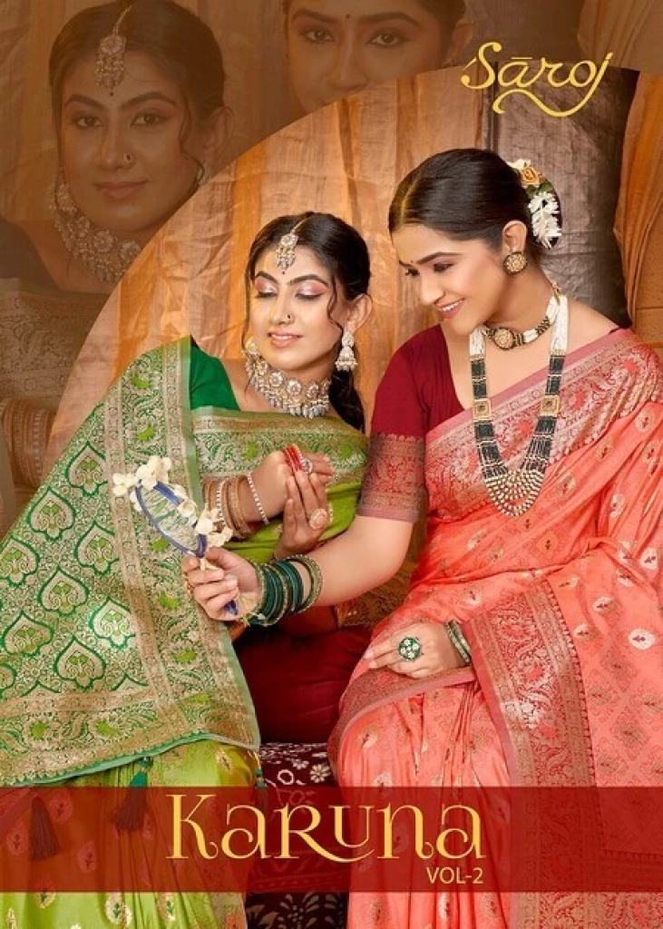 Saroj Karuna Vol 2 Silk Zari Weaving Wedding Saree Collection 