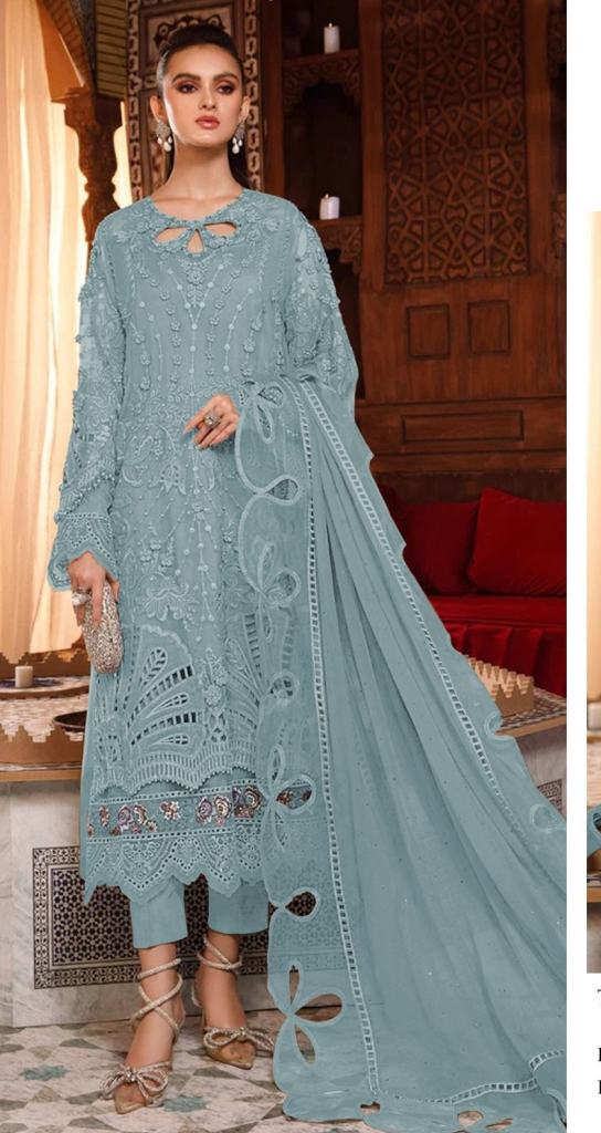 Serine S 97 O To R Faux Georgette Embroidery Pakistani Suit Collection