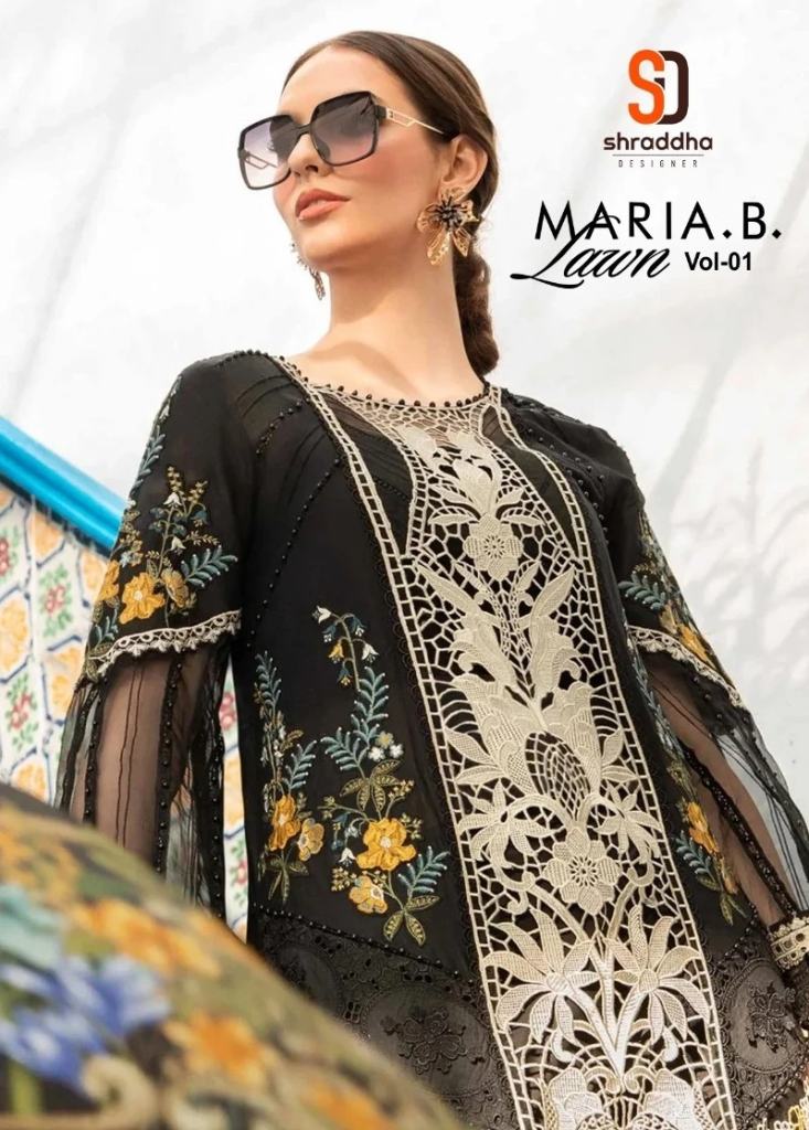 Shraddha Maria B Lawn Vol 1 Cotton Embroidery Pakistani Salwar Suit 