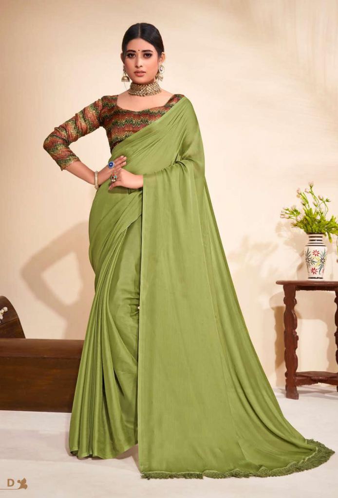 Shravya Kanchan Designer Satin Party Wear Saree catalog 