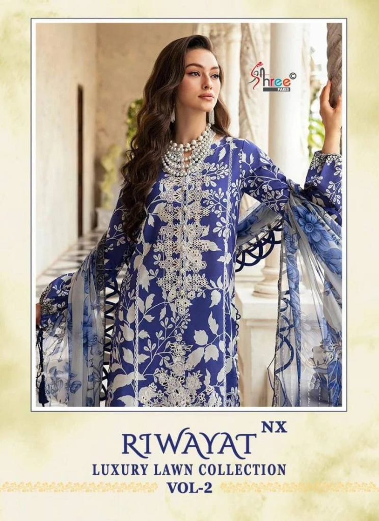 Shree Present Pakistani Riwayat Luxury Vol 2 Nx Lawn Cotton Dress Material 