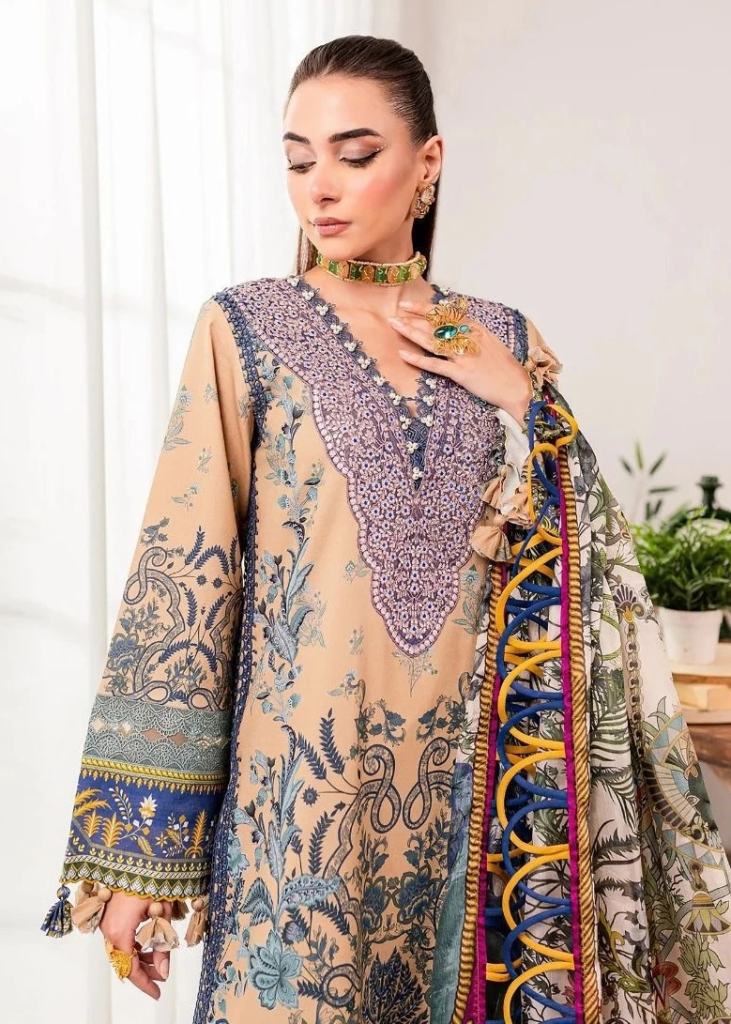 Shree Queens Court Vol 4 Cotton Chiffon Printed Pakistani Style Dress Material 