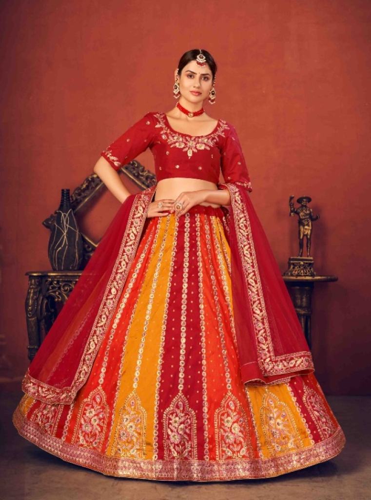 Red  Art silk  Sequence Embroidery Latest Designer Lehenga  choli collection 