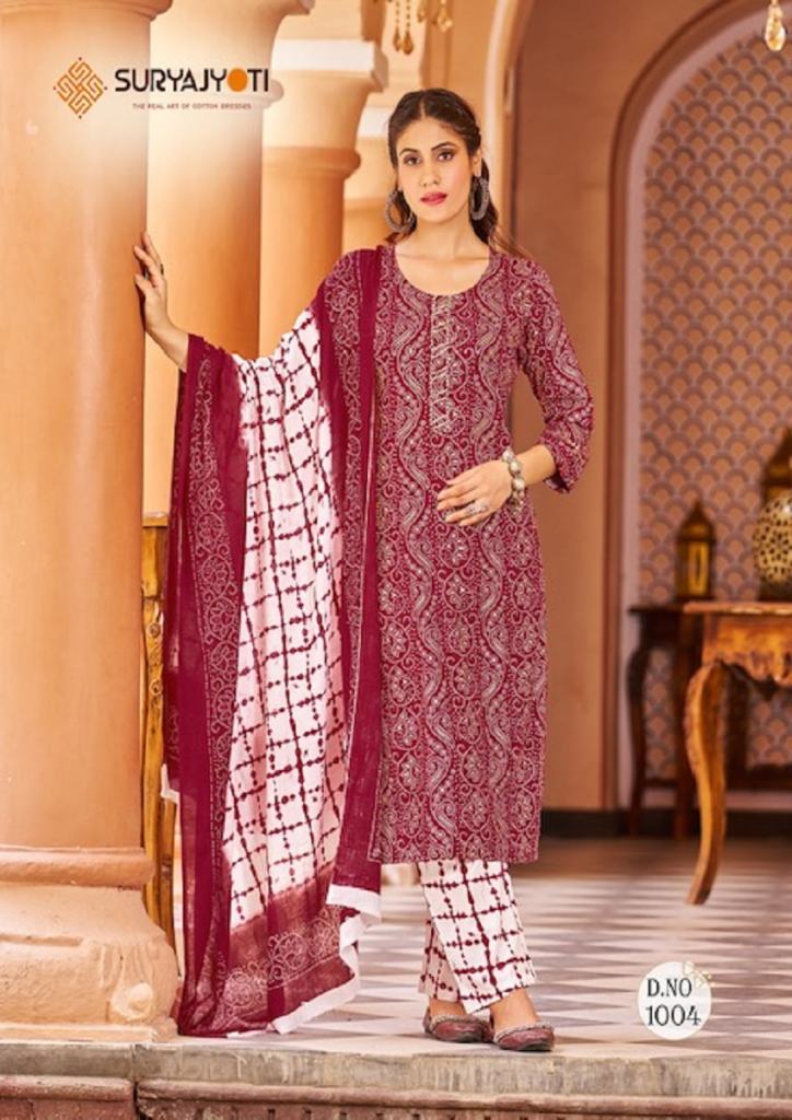 Suryajyoti Bandhani Lehariya Special Vol 3 Designer Pure Cotton Dress Material