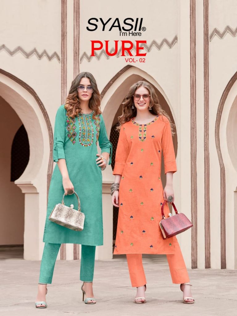 Syasii Pure vol 2 Fancy Wear Kurti With Bottom Catalog 