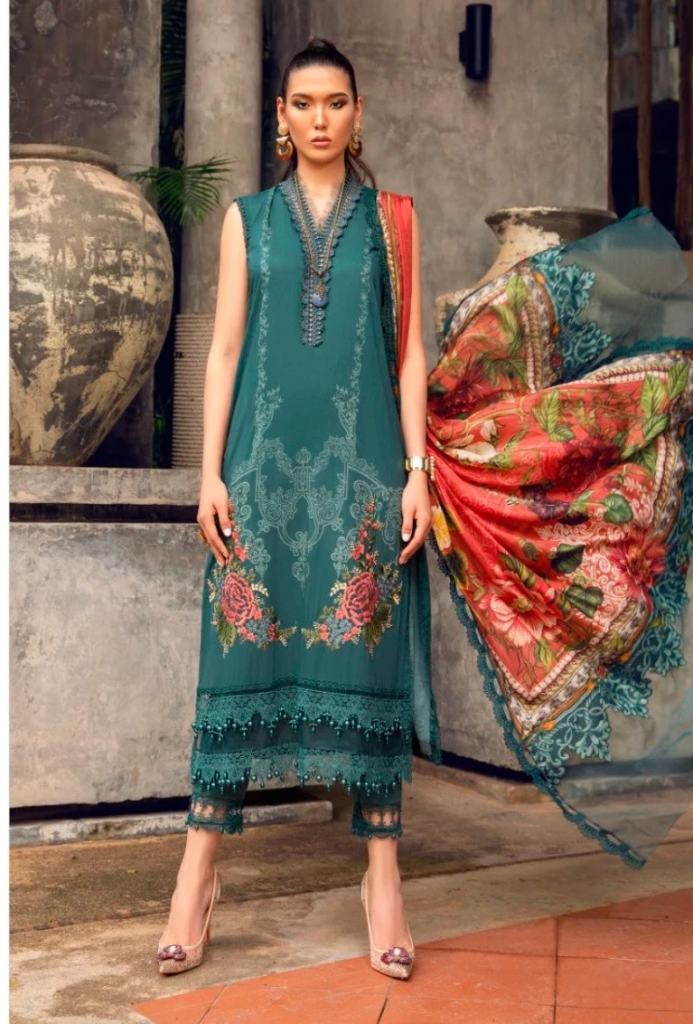 Taj 452 And 453 Cotton Dupatta Pakistani Dress Material