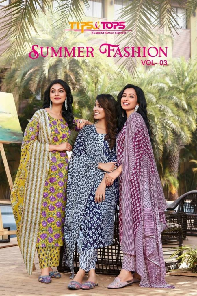 Tips And Tops Summer Fashion Vol 3 Cotton Printed Salwar Suit 