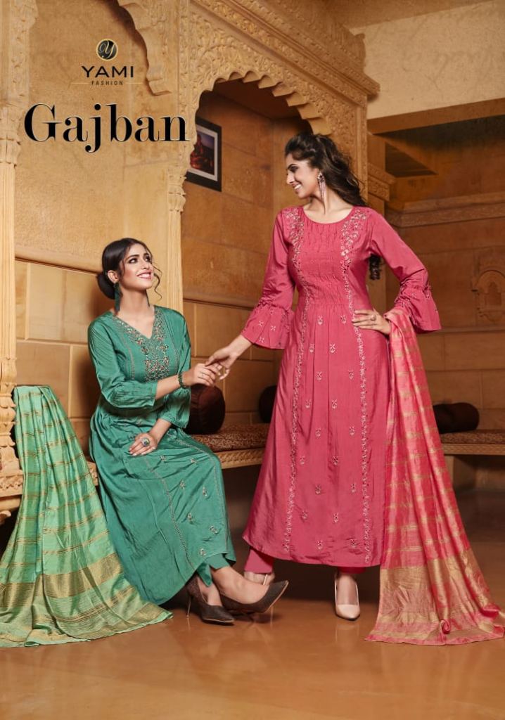 Yami  presents Gajban  Stylish Gown With Dupatta