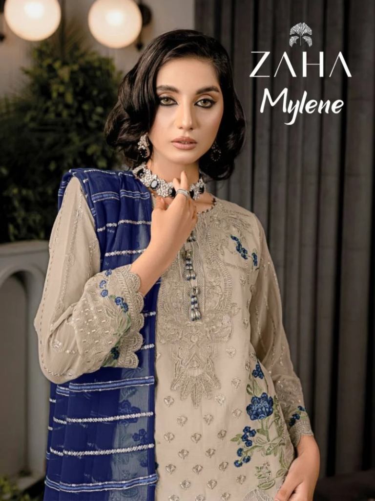 Zaha Mylene Vol 1  Georgette Pakistani Dress Material 