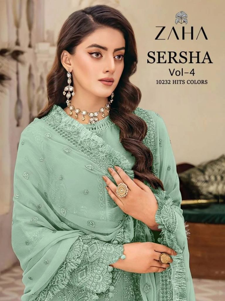 Zaha Sersha Vol 4 Organza Pakistani Salwar Suits 