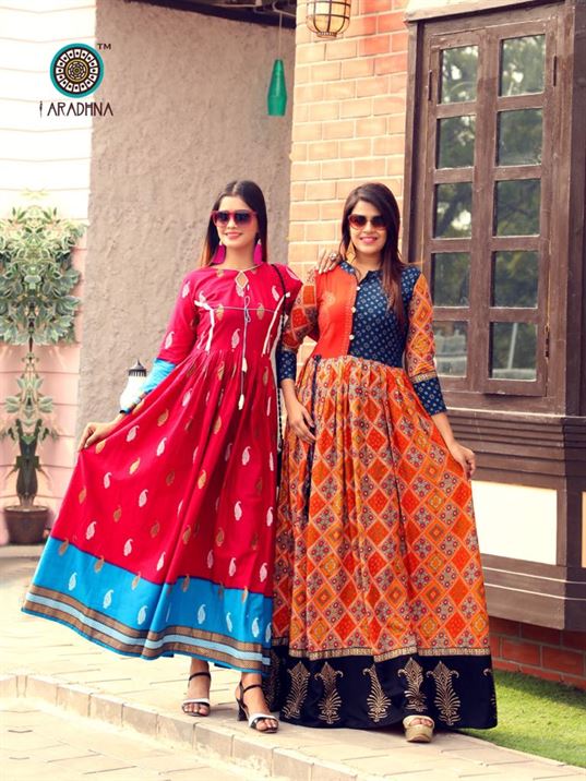 Aradhna Present Taj vol 2 long kurtis Catalogue