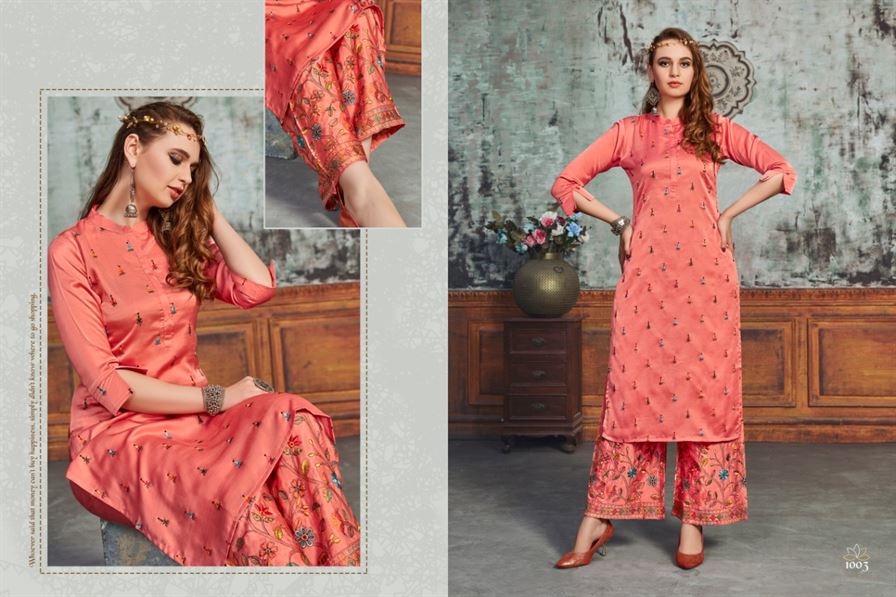 Party Wear Embroidered Kurti Pant Set at Rs.899/Piece in bulandshahr offer  by Viswati Fashion Trade india