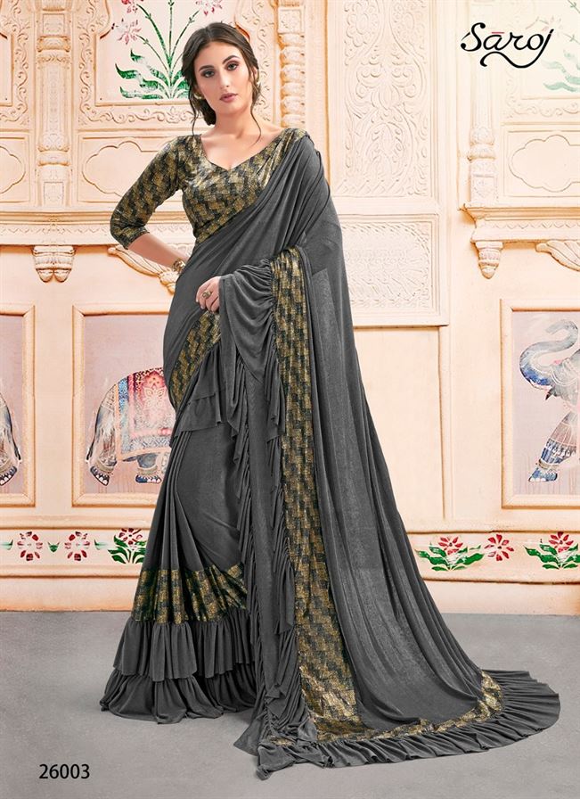 Saroj present Hotstar  party wear sarees catalogue