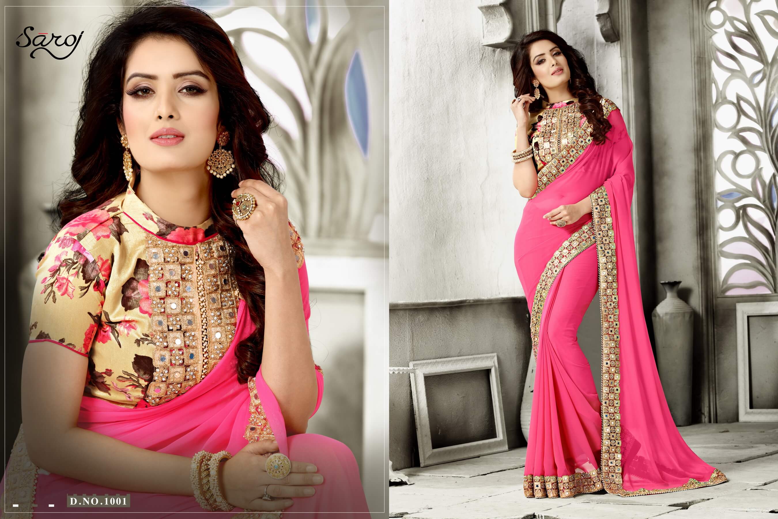 wholesale Saroj-Exora Georgette saree catalog