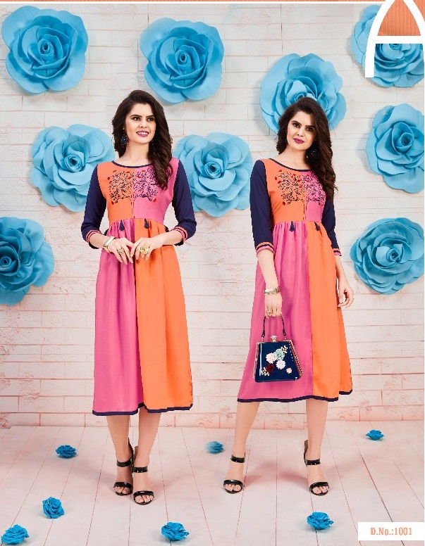 Flower : Valencia Tex Designer Kurtis Catalogue