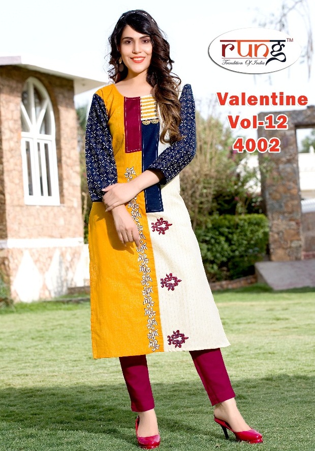 Valentine Vol 12 : Rung Kurtis Catalogue