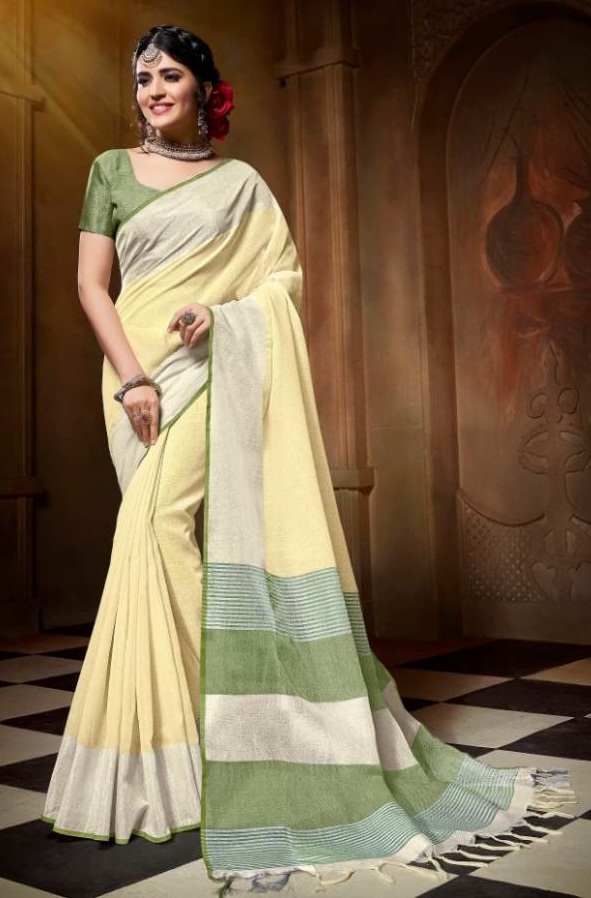 Banana Saroj Handloom Cotton Saree Set