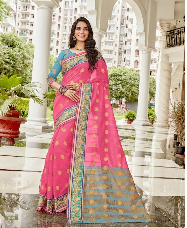 Disha Cotton Shangrila Wedding Saree Set