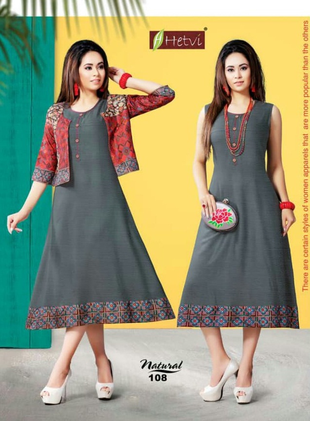 Natural Hetvi  Designer Kurtis Set