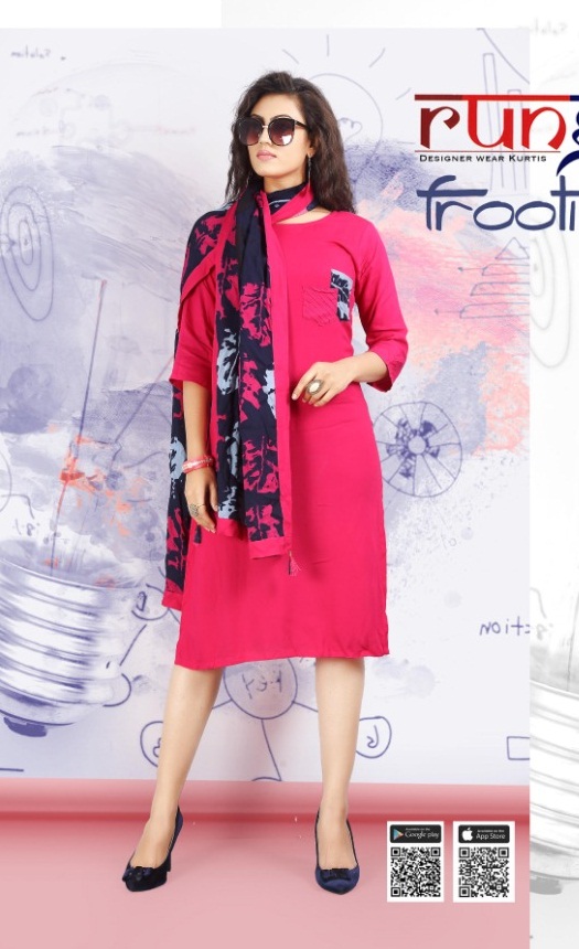 Frooti Vol 1 Rung Kurti with Dupatta Set