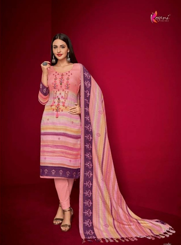 Aalia Pashmina 1 Kesari Dress Materials Set