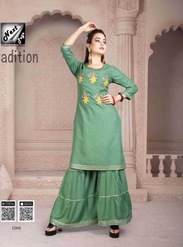 TRADITION PARTY WEAR   KURTI WITH GHARARA SET