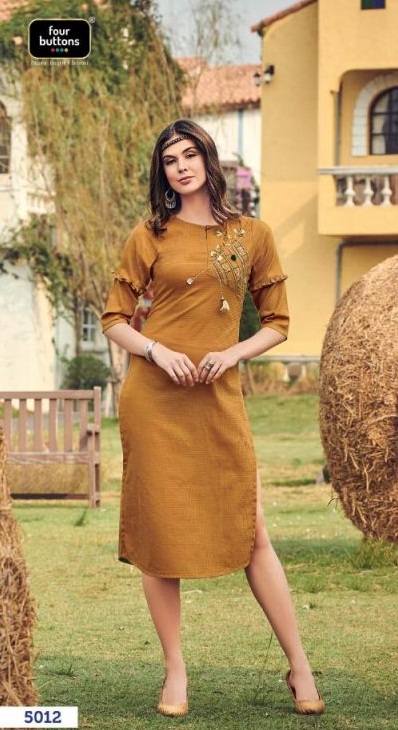 Colour vol 2 four buttons causal  wear kurti catalogue