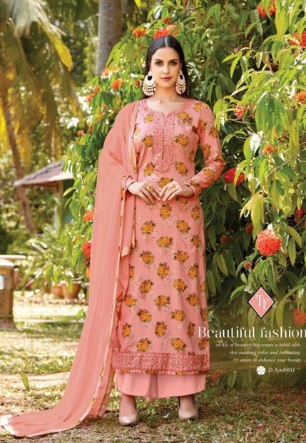 Saho designer churidar dress materials  catalogue 