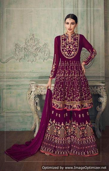 Simona Sharara Gold by aashirwad designer lehenga salwar suit catalogue 