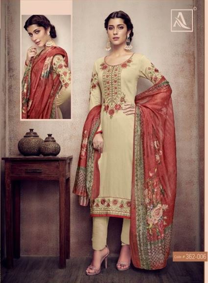 Firdaus Elegant by alok suit churidar dress materials catalogue 