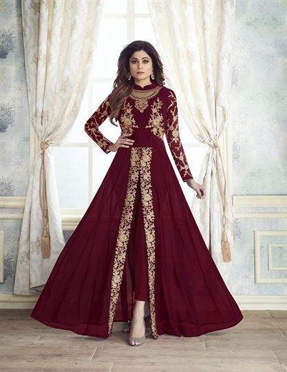Aashirwad Gold 8214 anarkali salwar kameez catalogue 
