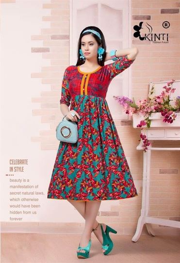 Gulkand by kinti fashion printed frock style kurtis 