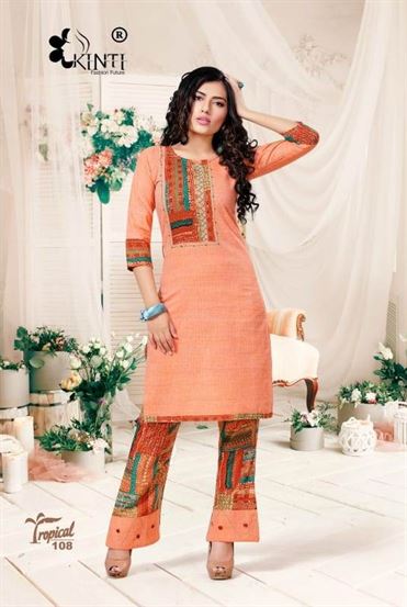 Tropical by kinti fashion  party wear kurti palazzo 