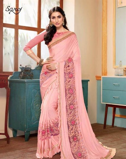 Richie Rich by saroj lycra party wear sarees catalogue surat