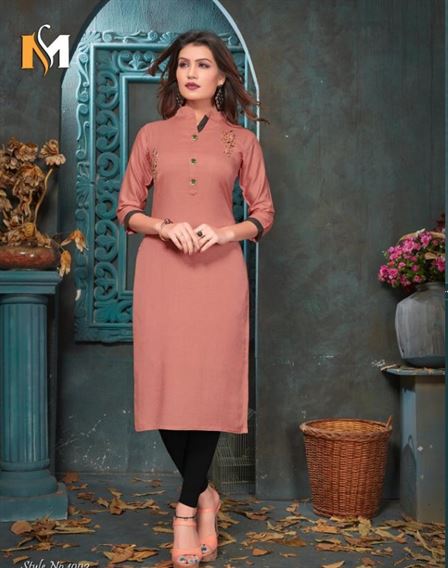 Meerali silk rayon causal wear kurtis wholesale rate 