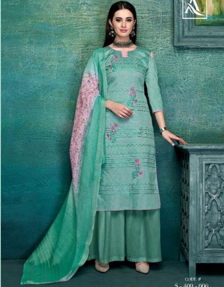 Alok present Tehzeeb Jam Satin Designer Dress Material collection