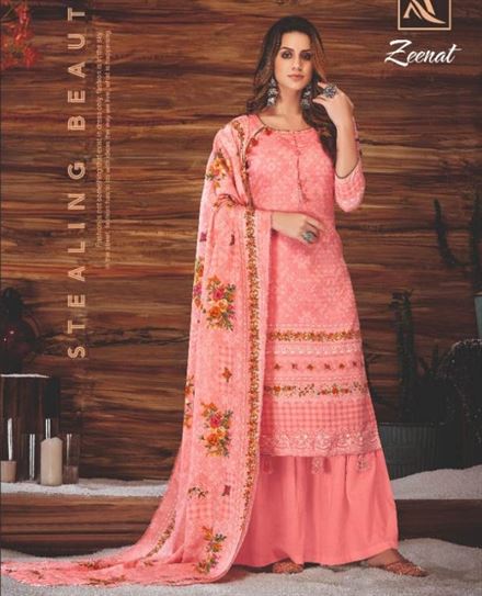 Alok Present Zeenat Pure Pashmina Dress Material collection