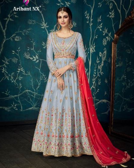 Arihant Present Ulfat Pure Sartin Silk Heavy Wedding Wear Dress collection
