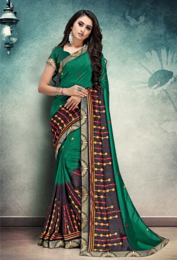 kodas Jaguar Vichitra Silk Printed Saree collection. 