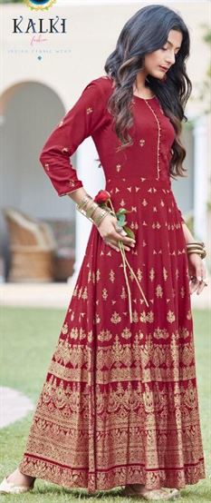  Kalki fashion present Womaniya designer long gown types kurtis catalogue. 