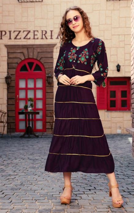 Fashion Talk present Kareenaa Heavy Rayon Designer Long Kurti collection. 