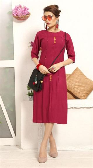 Gallberry colors Rayon Slub straight kurtis catalogue