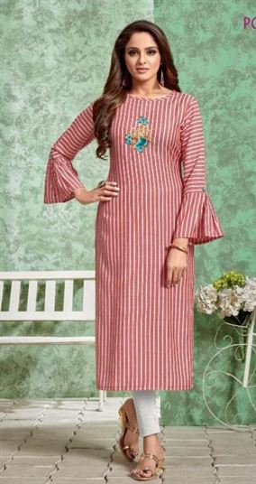 Poonam by Strip Rayon Striped Casual Wear Kurtis catalogue