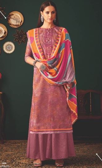 Alok by Adisha Pure Wool Pashmina Designer Dress Material